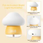 Mushroom Cool Mist Humidifier for Bedroom - Creative Soundwave Technology Essential Oil Diffuser with 7-Color LED Night Light, Touch Control Aroma Humidifier, Quiet Indoor Air Humidifier for Home, Plants & Office - 图片 5